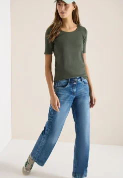 Basic T-Shirt mit Rundhals in Unifarbe