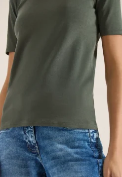 Basic T-Shirt mit Rundhals in Unifarbe