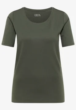 Basic T-Shirt mit Rundhals in Unifarbe