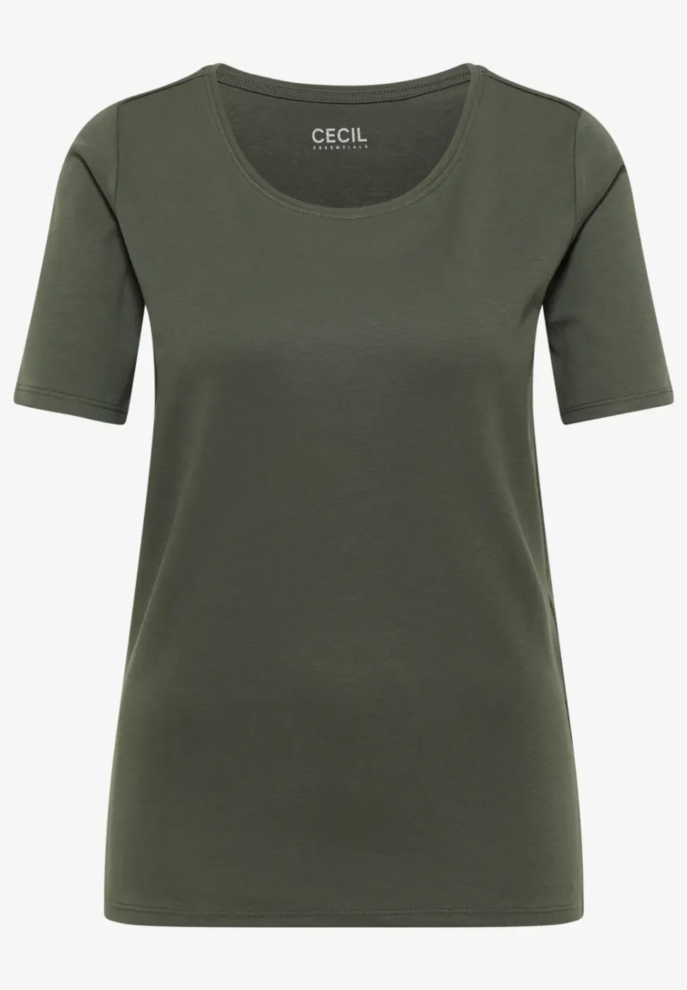 Basic T-Shirt mit Rundhals in Unifarbe