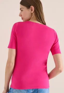 Basic T-Shirt mit Rundhals in Unifarbe