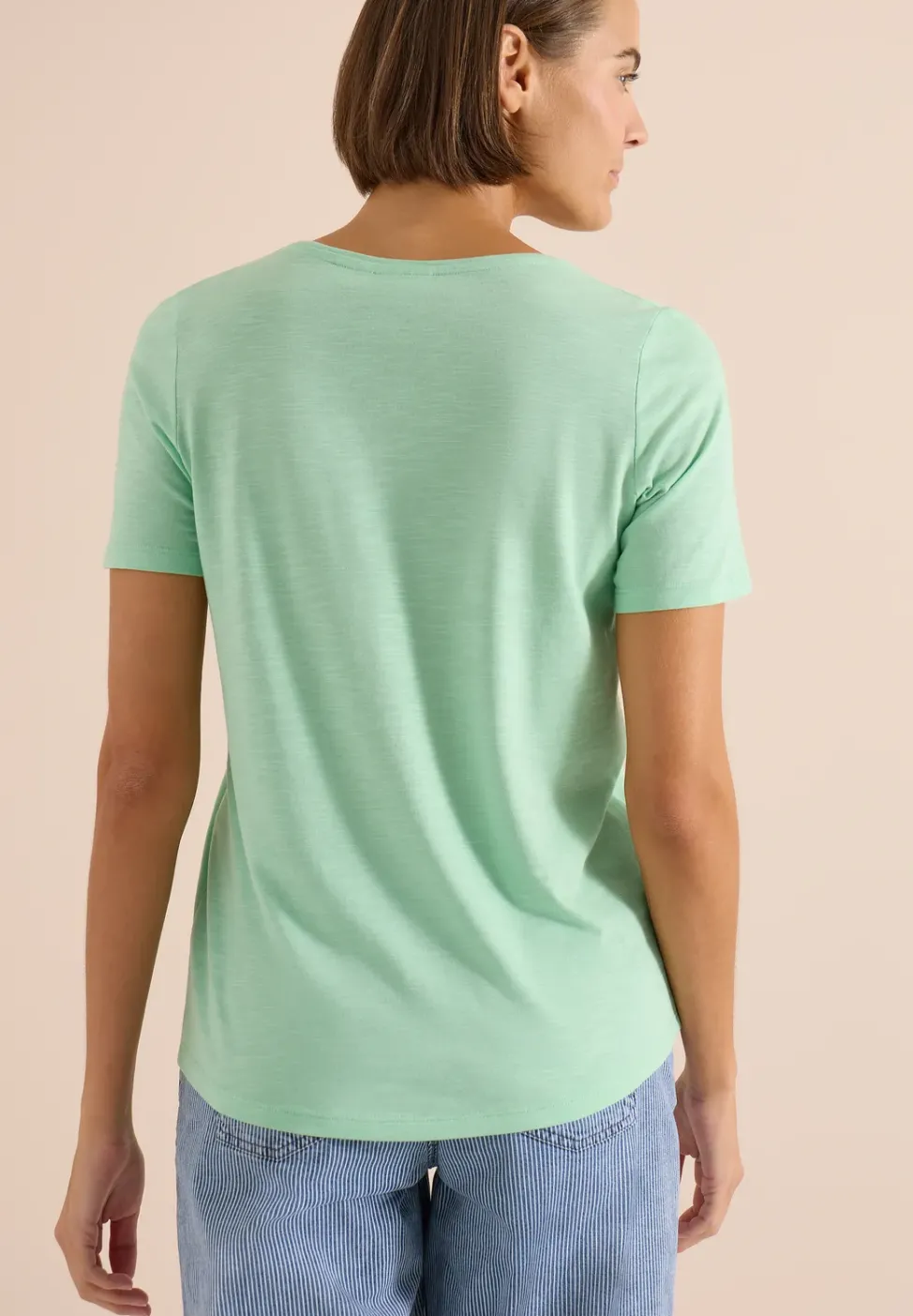 Basic T-Shirt mit Rundhals in Unifarbe