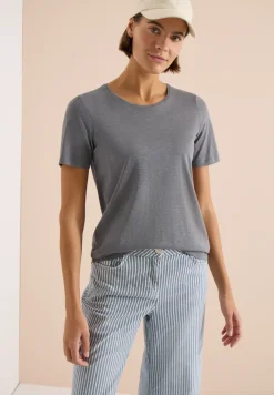 Basic T-Shirt mit Rundhals in Unifarbe