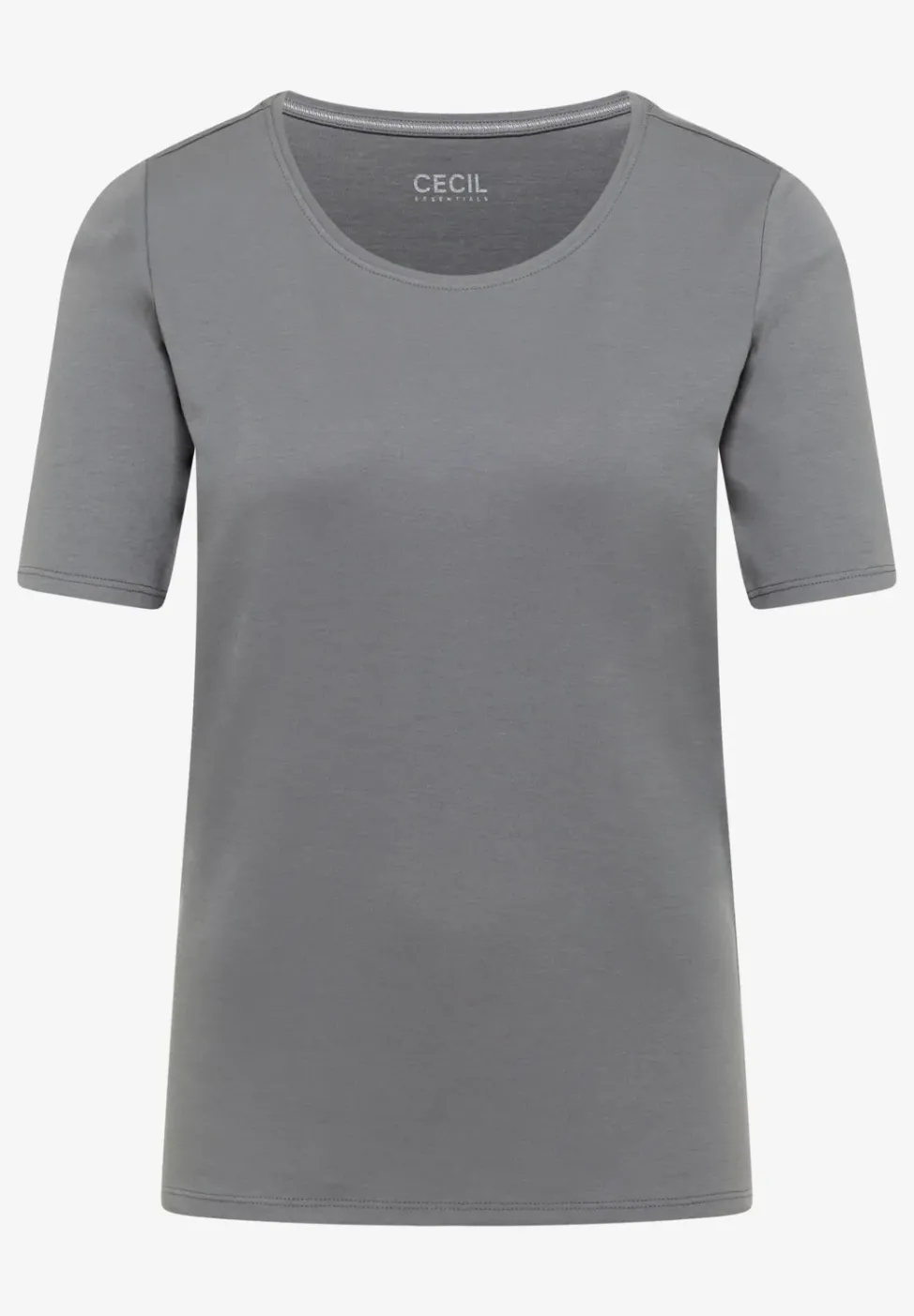 Basic T-Shirt mit Rundhals in Unifarbe