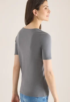 Basic T-Shirt mit Rundhals in Unifarbe