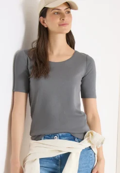 Basic T-Shirt mit Rundhals in Unifarbe