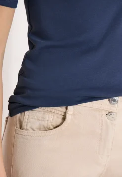 Basic T-Shirt mit Rundhals in Unifarbe