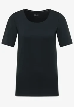 Basic T-Shirt mit Rundhals in Unifarbe