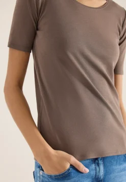Basic T-Shirt mit Rundhals in Unifarbe