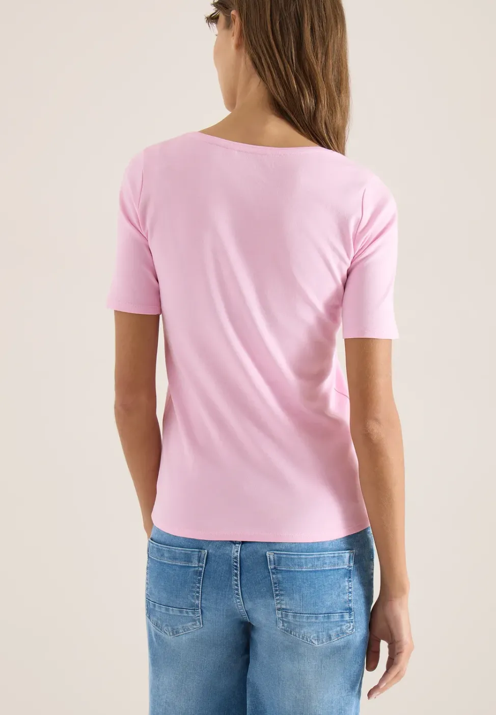 Basic T-Shirt mit Rundhals in Unifarbe