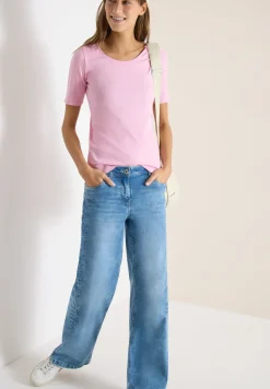 Basic T-Shirt mit Rundhals in Unifarbe