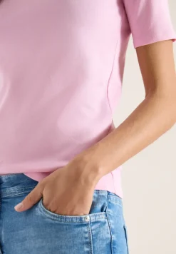 Basic T-Shirt mit Rundhals in Unifarbe