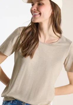 Basic T-Shirt mit Rundhals in Unifarbe