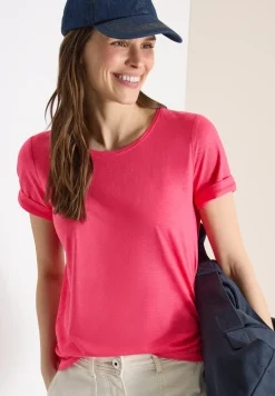 Basic T-Shirt mit Rundhals in Unifarbe