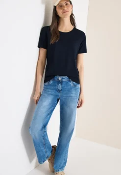 Basic T-Shirt mit Rundhals in Unifarbe