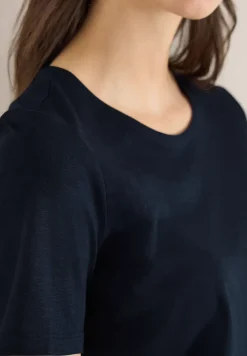 Basic T-Shirt mit Rundhals in Unifarbe
