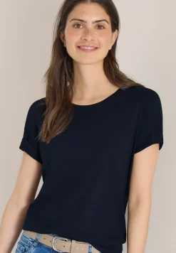 Basic T-Shirt mit Rundhals in Unifarbe