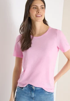 Basic T-Shirt mit Rundhals in Unifarbe