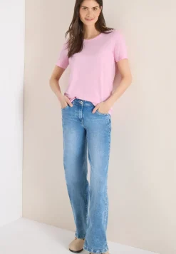 Basic T-Shirt mit Rundhals in Unifarbe