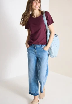 Basic T-Shirt mit Rundhals in Unifarbe