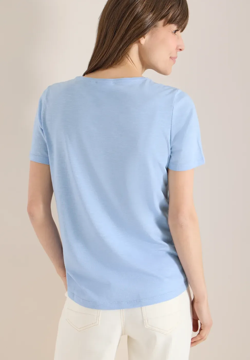 Basic T-Shirt mit Rundhals in Unifarbe