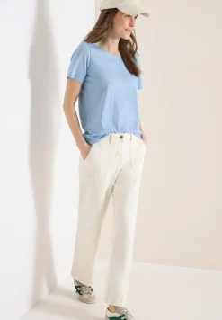 Basic T-Shirt mit Rundhals in Unifarbe