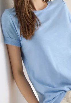 Basic T-Shirt mit Rundhals in Unifarbe