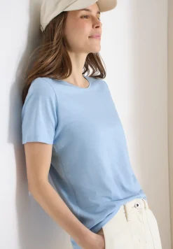 Basic T-Shirt mit Rundhals in Unifarbe