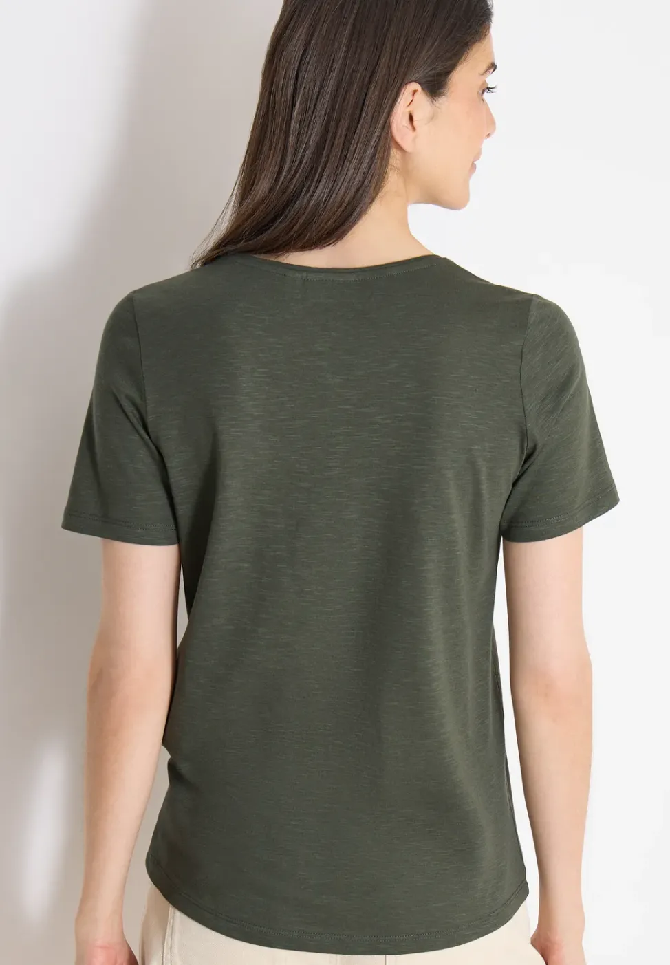 Basic T-Shirt mit Rundhals in Unifarbe
