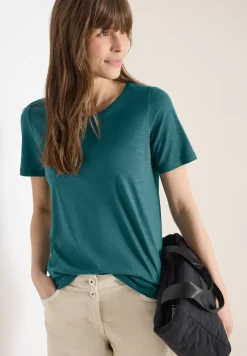 Basic T-Shirt mit Rundhals in Unifarbe
