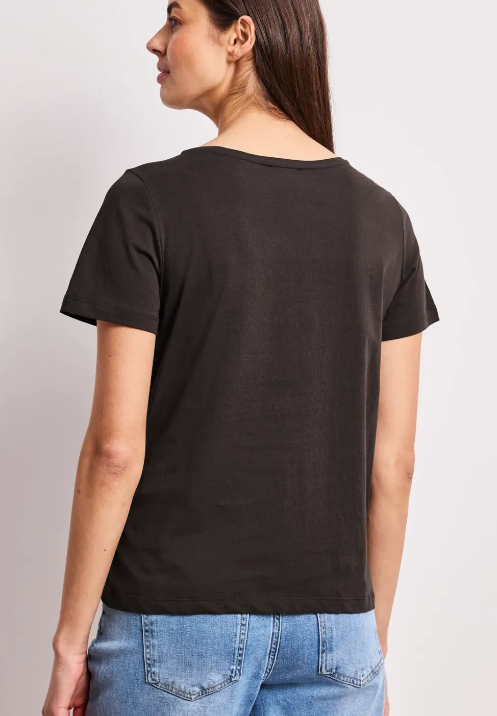 Basic T-Shirt mit Rundhals und Print
