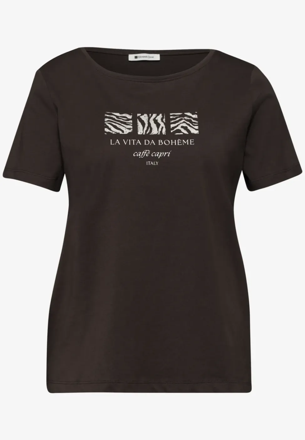 Basic T-Shirt mit Rundhals und Print