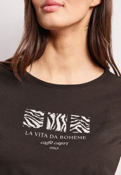 Basic T-Shirt mit Rundhals und Print