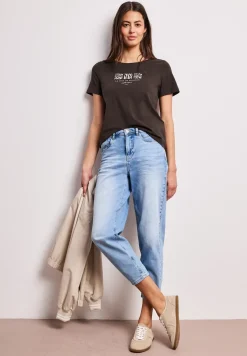 Basic T-Shirt mit Rundhals und Print