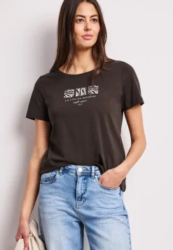 Basic T-Shirt mit Rundhals und Print