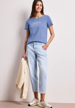 Basic T-Shirt mit Rundhals und Print