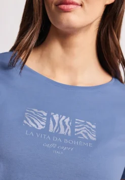 Basic T-Shirt mit Rundhals und Print