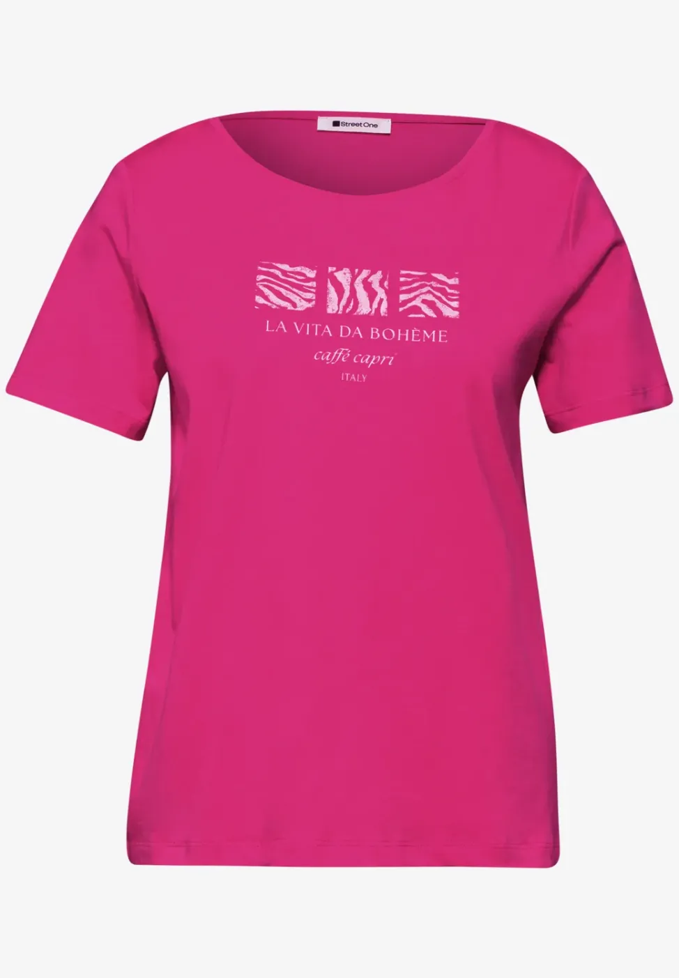 Basic T-Shirt mit Rundhals und Print