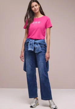 Basic T-Shirt mit Rundhals und Print