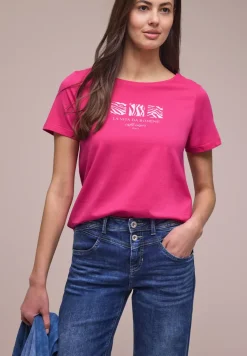 Basic T-Shirt mit Rundhals und Print