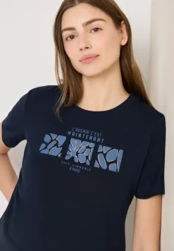 Basic T-Shirt mit Rundhals und Print
