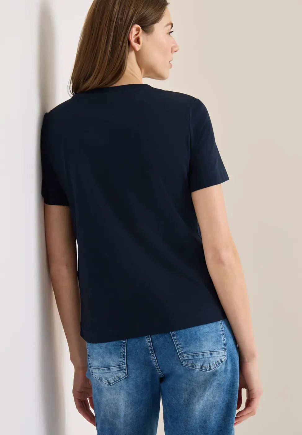 Basic T-Shirt mit Rundhals und Print