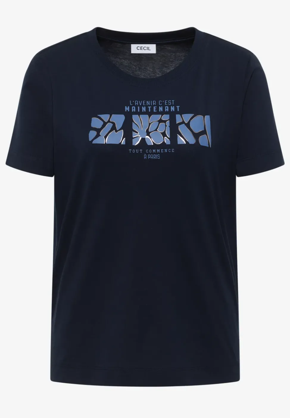 Basic T-Shirt mit Rundhals und Print
