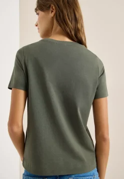Basic T-Shirt mit Rundhals und Print