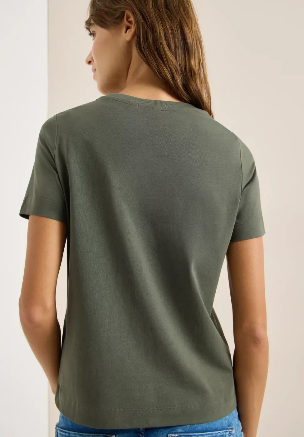 Basic T-Shirt mit Rundhals und Print