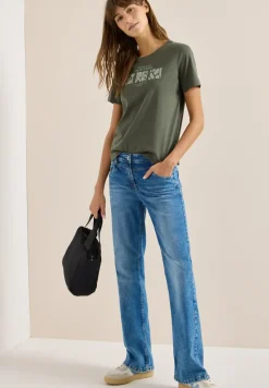 Basic T-Shirt mit Rundhals und Print
