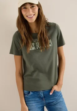 Basic T-Shirt mit Rundhals und Print