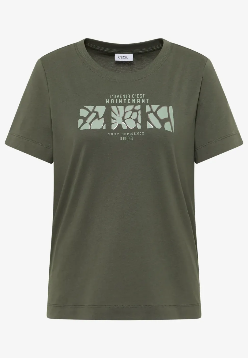 Basic T-Shirt mit Rundhals und Print