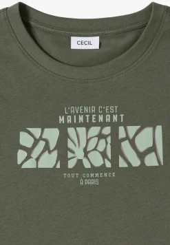 Basic T-Shirt mit Rundhals und Print