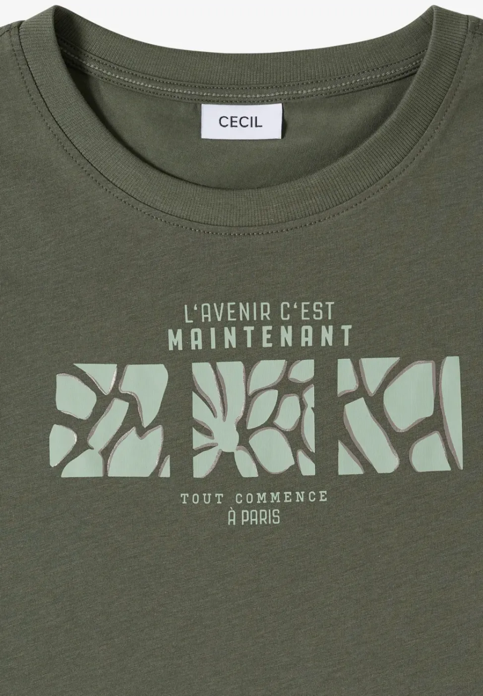 Basic T-Shirt mit Rundhals und Print